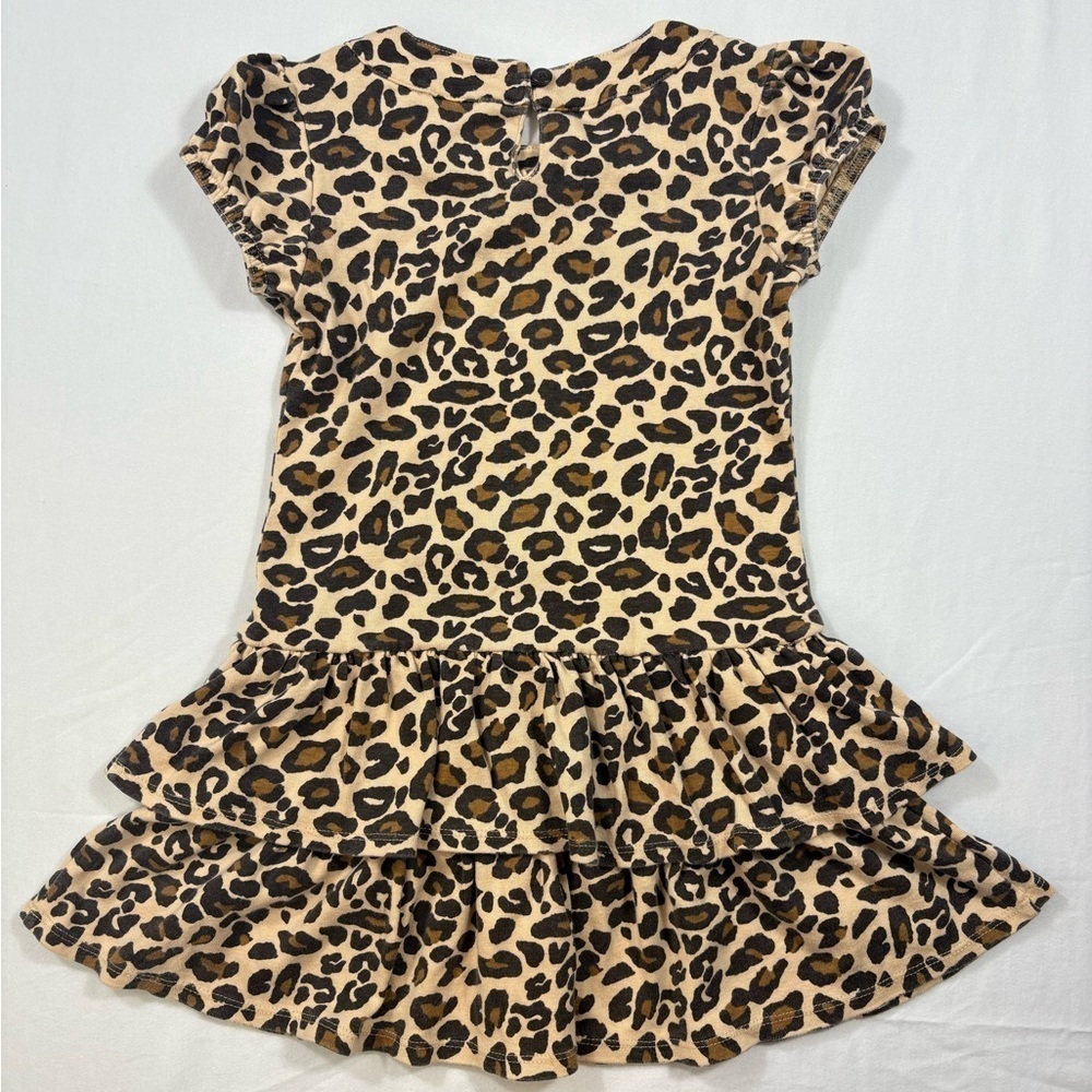 Gymboree Leopard Print Puff Sleeve Tiered Ruffle Dress | Size 5